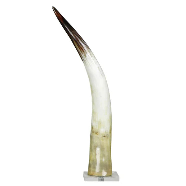 Black & White Cow Horn on Base Approx. 25" Tall